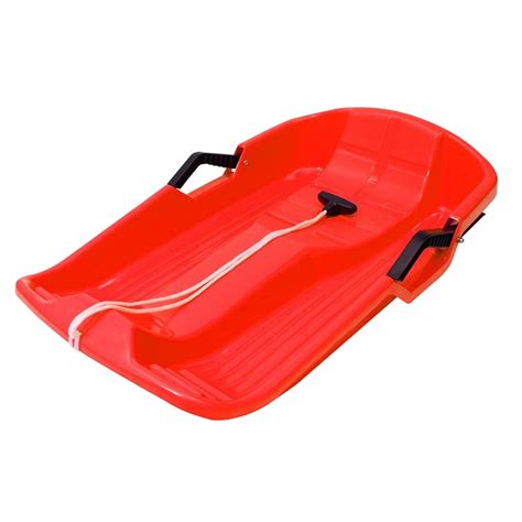 High Density Snow Downhill Sled Toboggan Bent Durable Sledge for Single Person Outdoor Winter ...