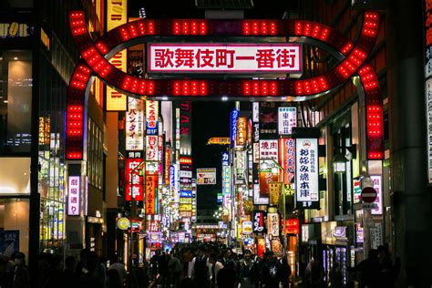 Nightlife At Kabukicho Ichibangai 歌舞伎町一番街（劇場通り）in Kabukicho 歌舞伎町 Shinjuku 新宿 Tokyo 東京