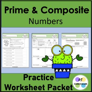 Prime Composite Numbers Worksheet Practice Packet Tpt