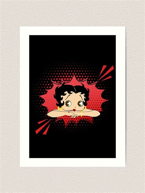 Lámina Artística Copia De Betty Boop Estilo Cómico Rojo Estilo Cómico