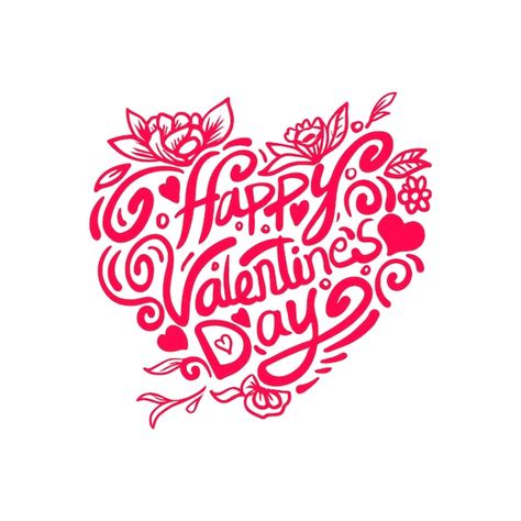 Happy Valentine S Day Vektor Schriftzug Illustration Handgeschriebener