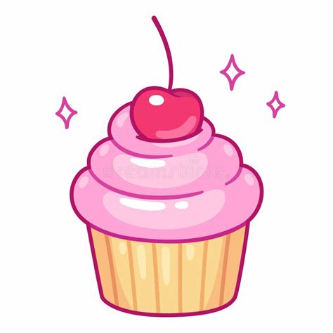 Cupcake With Cherry Stock Vector Illustration Of Baked 146743300