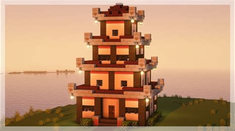 Minecraft How To Build A Japanese Pagoda Tutorial Youtube