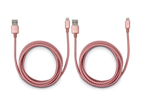 Tech Mfi Certified Charge Sync Lightning Cable Pack Rose Gold