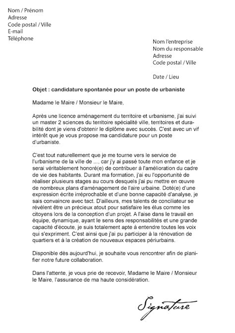 Exemple de lettre de motivation candidature spontanée pour la mairie