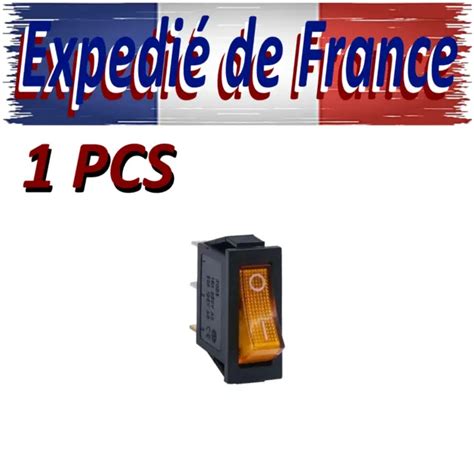 1X SPST 3 broche interrupteur à bascule LED rectangulaire ORANGE 250V