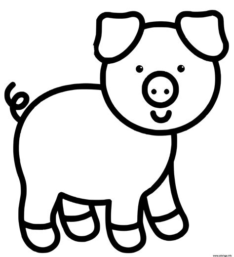 Coloriage Cochon Facile Maternelle 2 Ans JeColorie