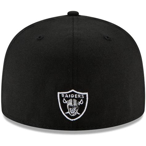 Men's Las Vegas Raiders Logo New Era Black Omaha 59FIFTY Fitted Hat