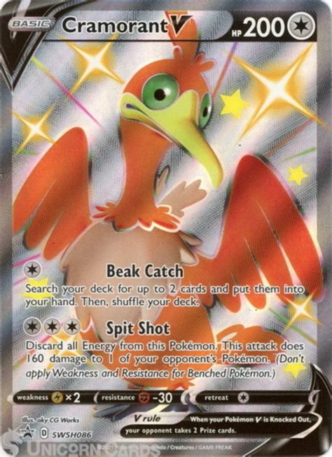 Cramorant V Swsh086 Black Star Promo Mint Pokemon Card Unicorn Cards