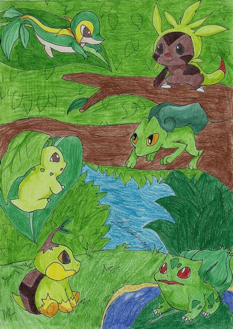 Pokemon Grass Starters By Hlontro On Deviantart