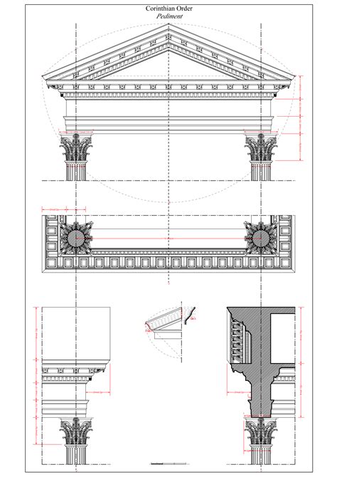 Corinthian Order Pediment Disegno Di Architettura Dettagli Di