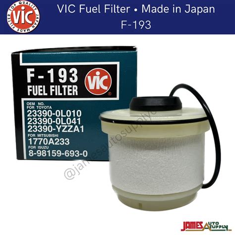 VIC Fuel Filter Element Type F 193 For Toyota D4D Engine Fortuner