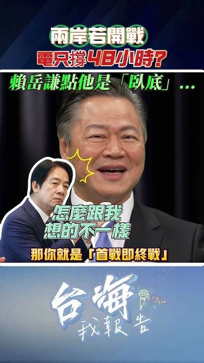 兩岸若開戰 電只撐48小時？賴岳謙點他是「臥底」 兩岸 台海危機 台電 缺電 郭智輝 賴清德 賴岳謙 台海我報告 Youtube