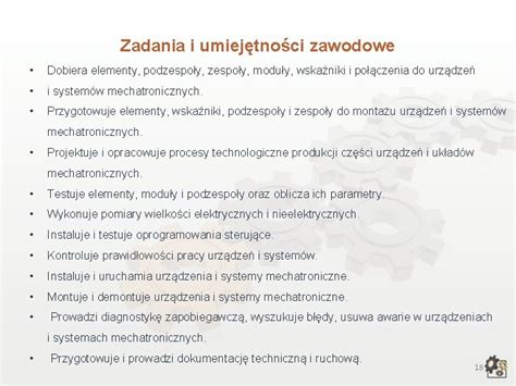 Technik Mechanik Multimedialna Charakterystyka Zawodu Nazwa Zawodu TECHNIK