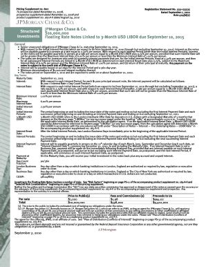 Fillable Online Sec FICC 55 LIBOR Fixed To Floating Rate Note Pricing