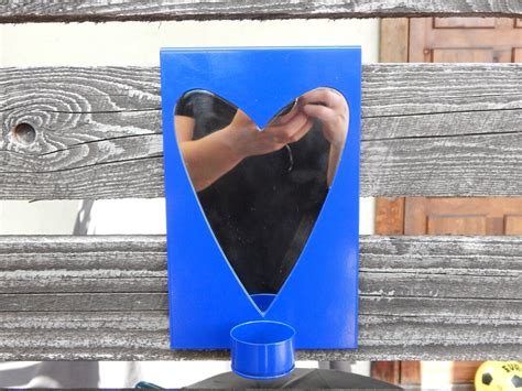 Vintage Heart Shape Mirror Frame Heart Shape Blue Color Metal Etsy