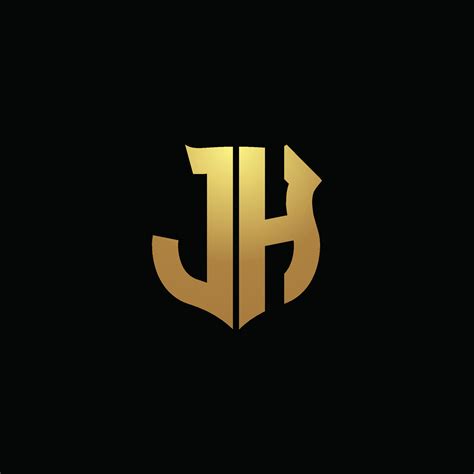 Monograma Del Logotipo De Jh Con Colores Dorados Y Plantilla De Dise O