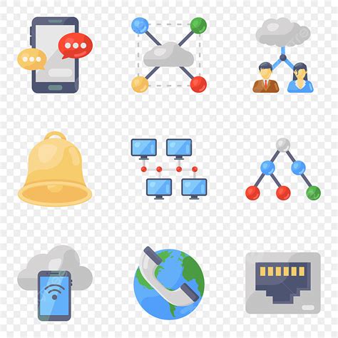 Social Network Communication Vector PNG Images Trendy Style Of Network