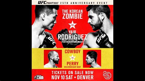 UFC Fight Night: Korean Zombie vs Rodriguez Fight Card - The Sports Daily