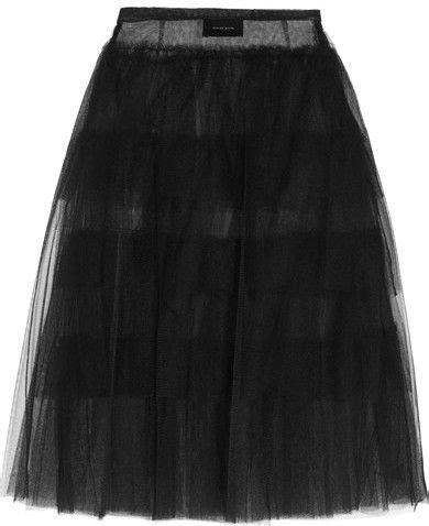 Simone Rocha Tiered Tulle Midi Skirt Black Tulle Midi Skirt Lace