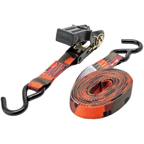 Keeper 1 In X 16 Ft 600 Lbs Blaze Camo Ratchet Tie Down Strap 47302