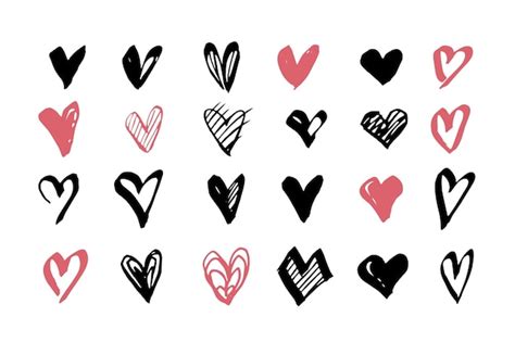 Colección corazones dibujados a mano Vector Gratis