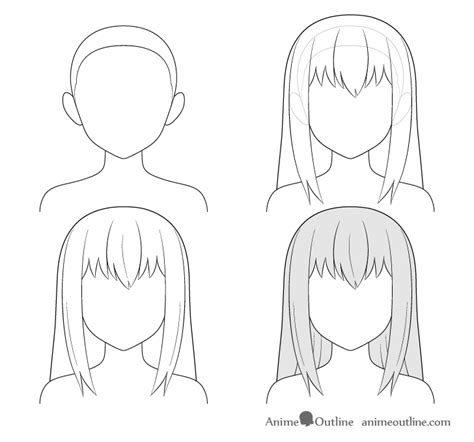 Female Hair Drawing ~ View 11 Styles Female Hair Drawing Reference