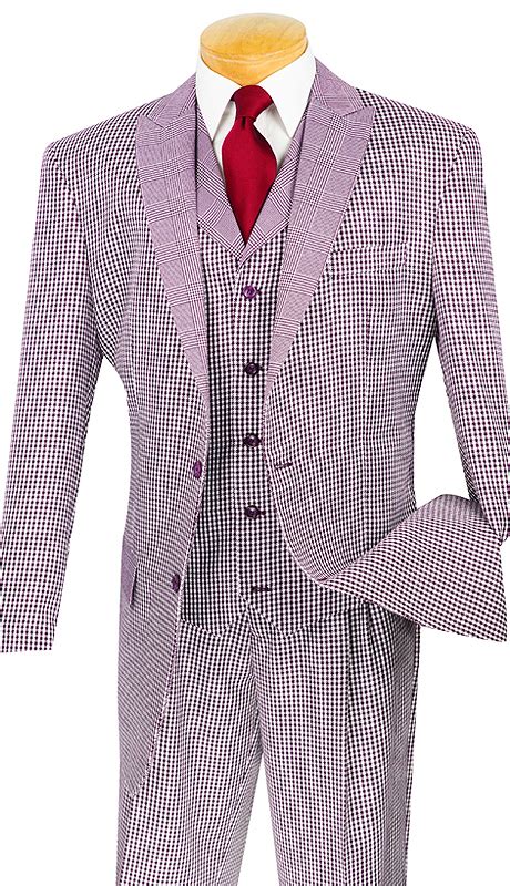 3 Piece Houndstooth Pattern Suit Modaombre