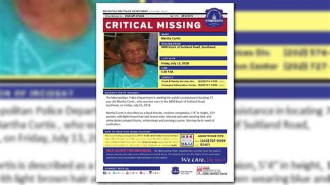 Found Missing 73 Year Old Woman From Se Dc