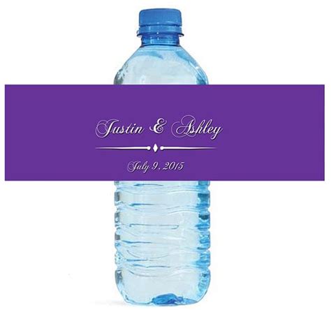 Purple Opulence Wedding Anniversary Water Bottle Labels Great For Engagement Bridal Shower