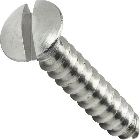 X Oval Head Sheet Metal Screws Slotted Drive Stainless