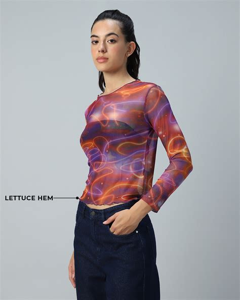 Buy Womens Multicolor All Over Printed Slim Fit Short Top Online At