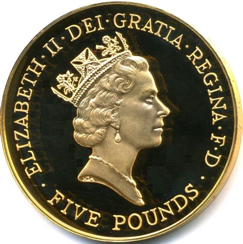 1990 Queen Elizabeth Ii 90th Birthday Queen Mother Gold Proof 5 Pound