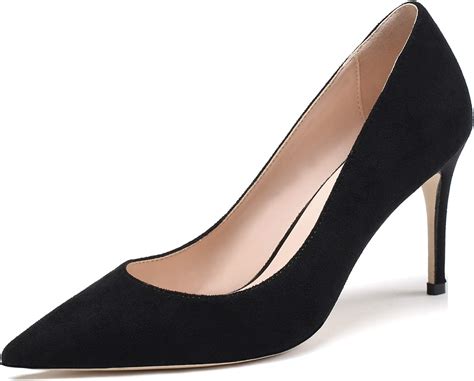 Amazon Eldof Women S High Heel Pumps Pointed Toe Suede Heels Slip