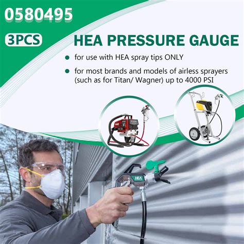 0580495 HEA Pressure Gauge For Titan Wagner Airless Paint Sprayer