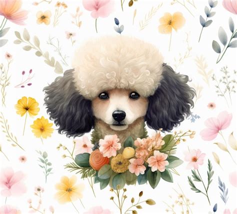 Il Y A Un Chien Avec Une Couronne De Fleurs Sur Sa T Te Photo Premium