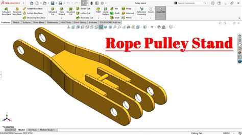 Design Of Rope Pulley Stand In Solidworks Solidworks Tutorial In