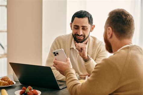 Two Men A Happy Gay Couple Stock Image Image Of Internet Cozy