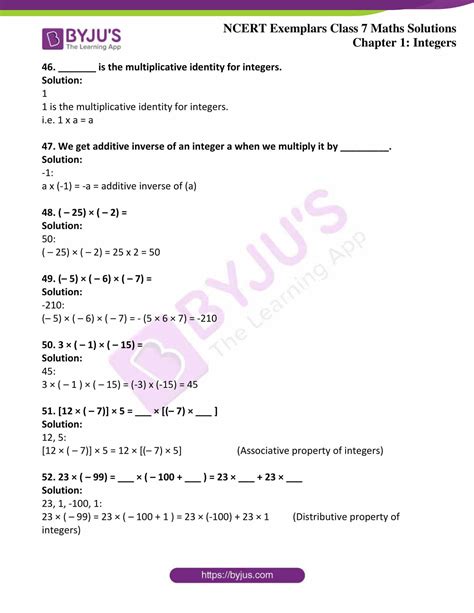 Ncert Exemplar Solutions For Class Maths Chapter Integers Access