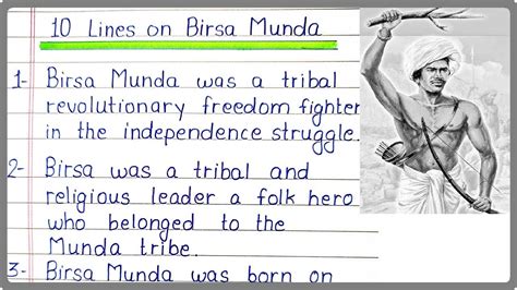 10 Lines Essay On Birsa Munda In English Birsa Munda 10 Points Few