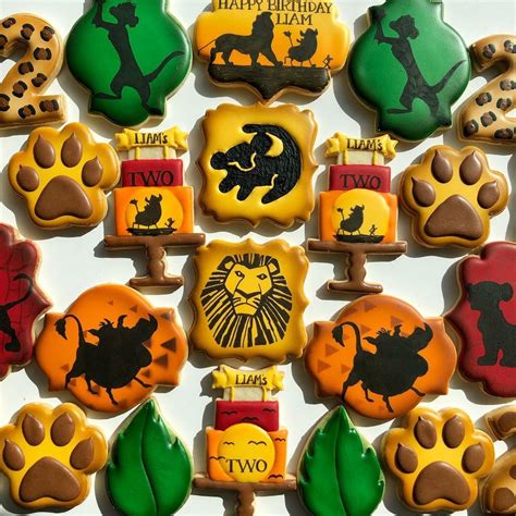 Two Dozen Decorated Sugar Cookies Lion King Birthday Party Ideas