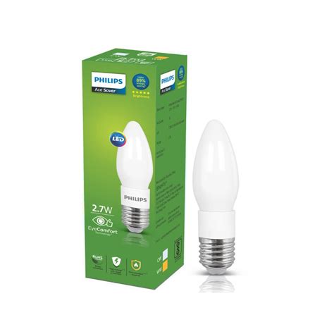 Buy Philips Ace Saver 2 7W E27 LED Glass Candle Bulb Candle Bulb For