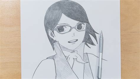 Easy Anime Drawing How To Draw Uchiha Sarada Step By Step NARUTO