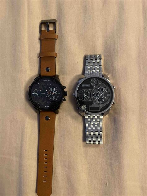 New DZ Mens Watches Quartz Casual Sports Watch Large Dial Date Leather ...