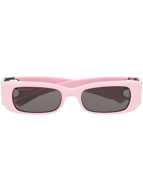 Balenciaga Crystal-embellished Square-frame Sunglasses In Pink | ModeSens