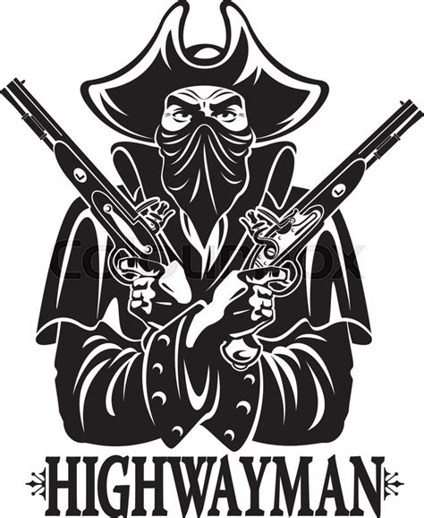 Masked Highwayman Holding Two Stock Vector Colourbox