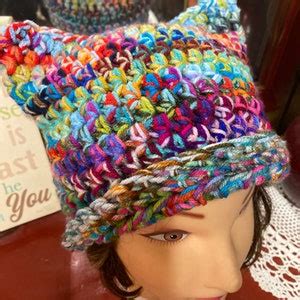 The Magic Scrap Crochet Happy Pussy Cat Hat PATTERN Available For Free Details Below Etsy