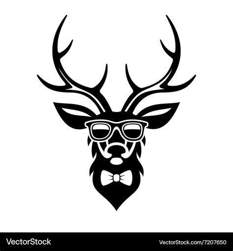 Deer Dressed Up In Hipster Style Simple Logo Vector Image