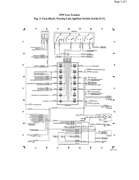 1992 Geo Tracker Fuse Box Diagram