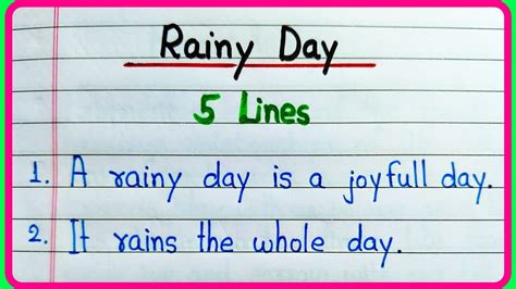 Lines On Rainy Day In English Lines Essay On Rainy Day Rainy